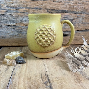 Moon Pottery Mug - Matte Yellow Moon Moon Coffee Mug - Handmade Ceramic Tea Mug - Moon Glazed Stoneware