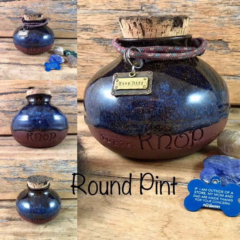 Custom Ceramic Pet Urn, Stoneware Cremation Vessel with Cork Bild 3