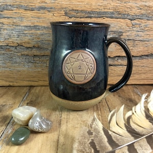 Custom Ceramic Enneagram Mug / Handmade Pottery Mug to Order Pottery Mug / Personalized Coffee Mug Gift / Enneagram
