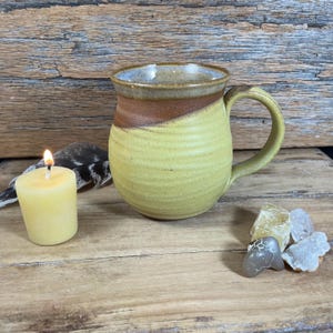 Yellow Ceramic Mug / Handmade Pottery  Coffee Mug / Pottery Tea Mug / Matte Maude Yellow Glazed Stoneware / 16oz