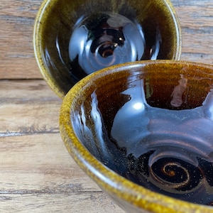 Ceramic Cereal Bowl/ Wheel Thrown Soup Bowl / Handmade Pottery Dish / Autumn Oak Gold  Glazed Stoneware Bowl