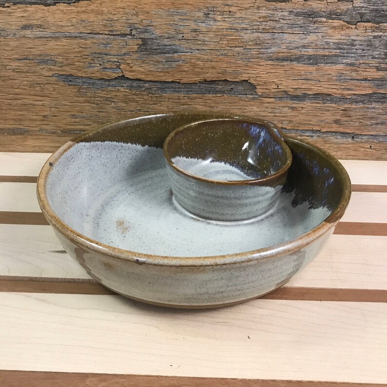 Ceramic Chip and Dip Serving Dish With Set of 3 Bowls / Etsy