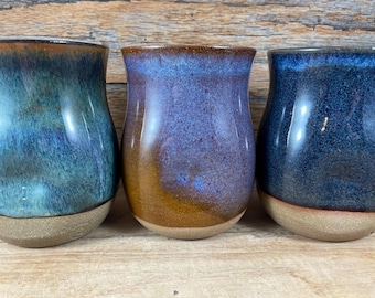 Handmade Ceramic Tumbler - Pinched Cup - Glazed Stoneware Tumbler (16oz)