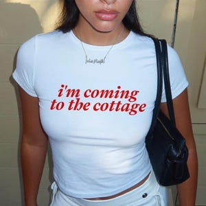 Im Coming To The Cottage Baby Tee, Gay Hockey Romance Shirt, Ilya Rozanov Shane Hollander Crop Top, Queer Fandom Clothing, LGBTQ Booktok