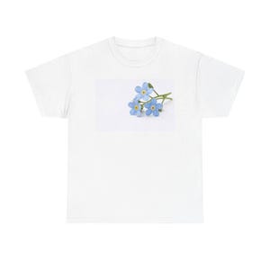 Forget-Me-Not Floral Print Tee | Blue Flower Illustration