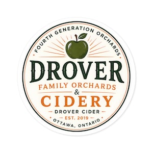 Drover Family Orchards Cidery Sticker, Hockey Romance Fandom Decal, Water Bottle Laptop Vinyl