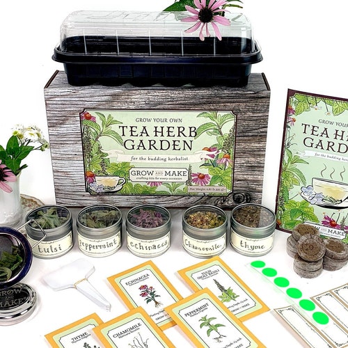 Herbal Tea Herb Garden Kit Non GMO Heirloom Herb Seeds Etsy