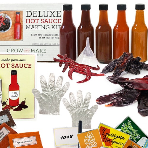 DIY Deluxe Hot Sauce Make Your Own Hot Sauce Makes 7 Bottles Etsy