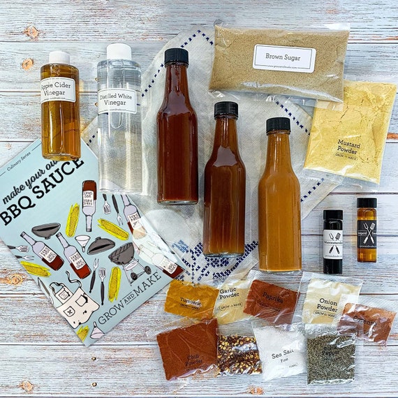 BBQ SAUCE Making DIY Kit Great Gift for Grill Enthusiasts Carolina Style  Barbeque, Kansas City Tomato Base, & Tangy Mustard Sauce 