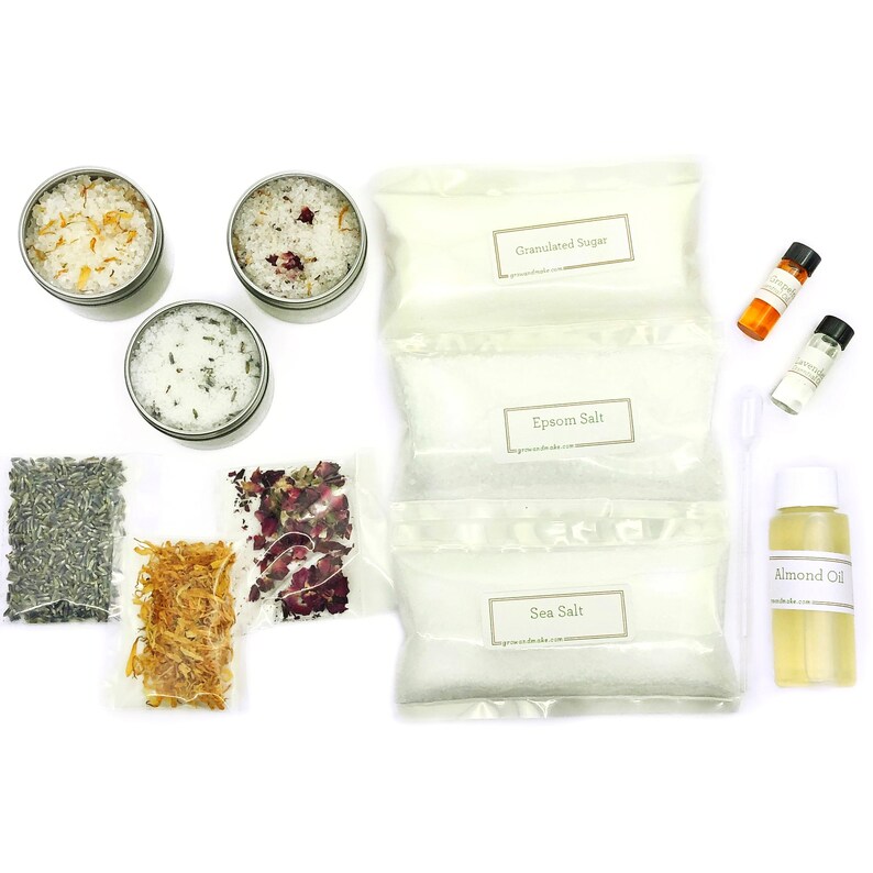 DIY Sugar & Salt EXFOLIATING SCRUB Kit Make your own Etsy