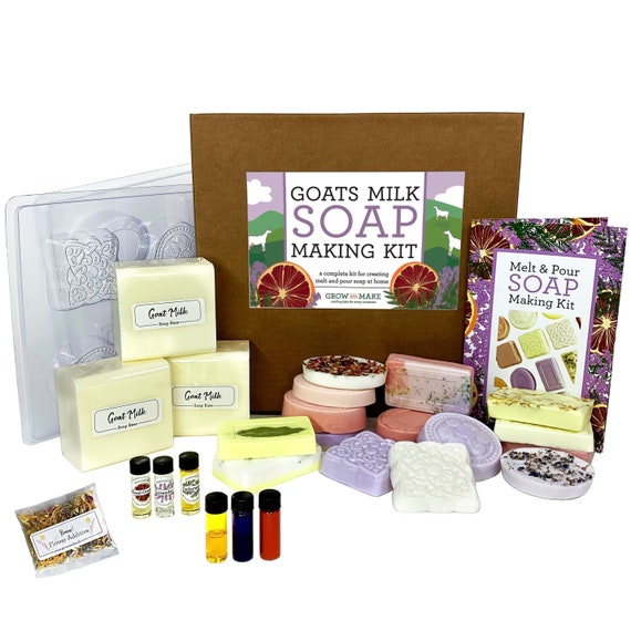 Goats Milk Soap Making Kit, Handmade Soap Gift With Lavender Essential Oil Soap  Making Supplies 