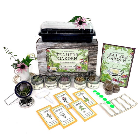 Tea Herb Garden Herbalism Kit Grow Plants for Brewing Herbal Tea From Seed  to Harvest 