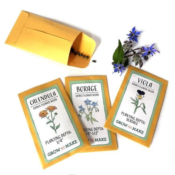 DIY Grow Your Own Edible Flowers Grow Kit Easily grow three Etsy