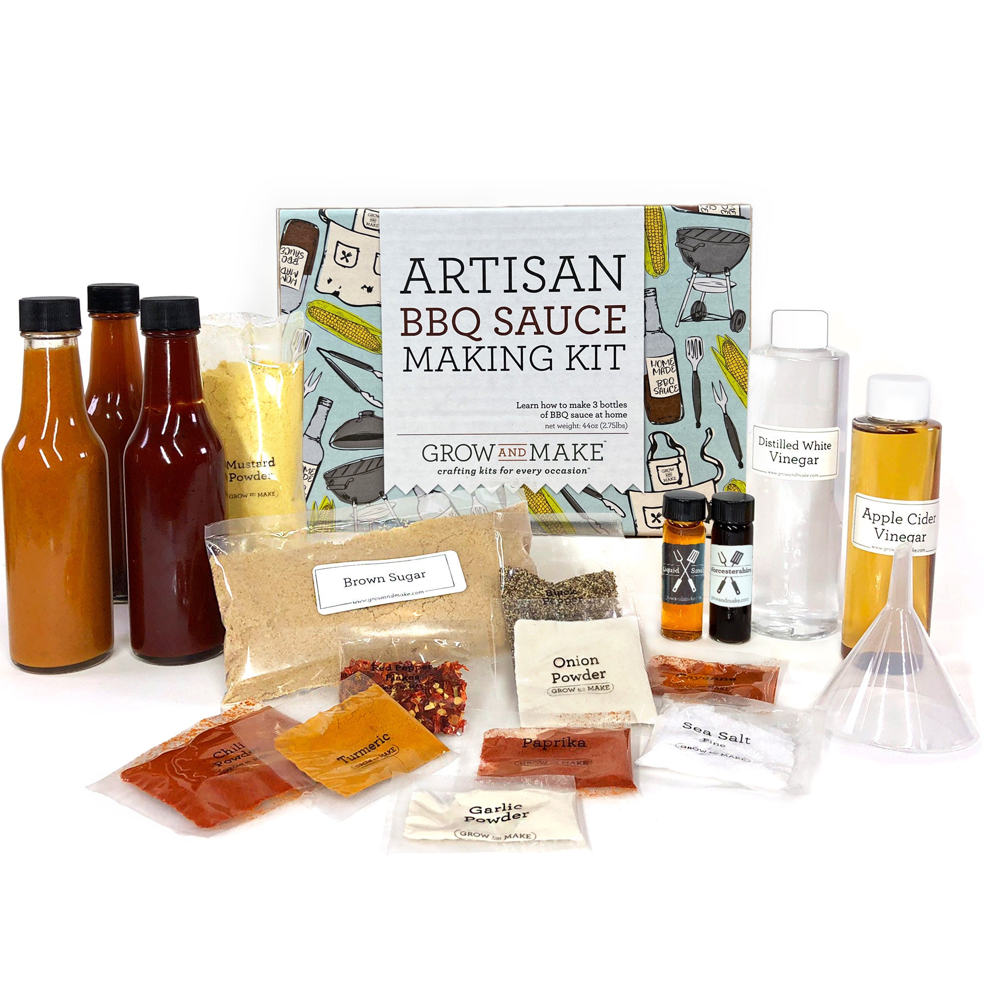 BBQ Sauce Making Kit (Gift Idea, DIY Activity, Complete set to Make Your  Own BBQ Sauces and Dry Spice Rub). Recipes, Ingredients, Containers and