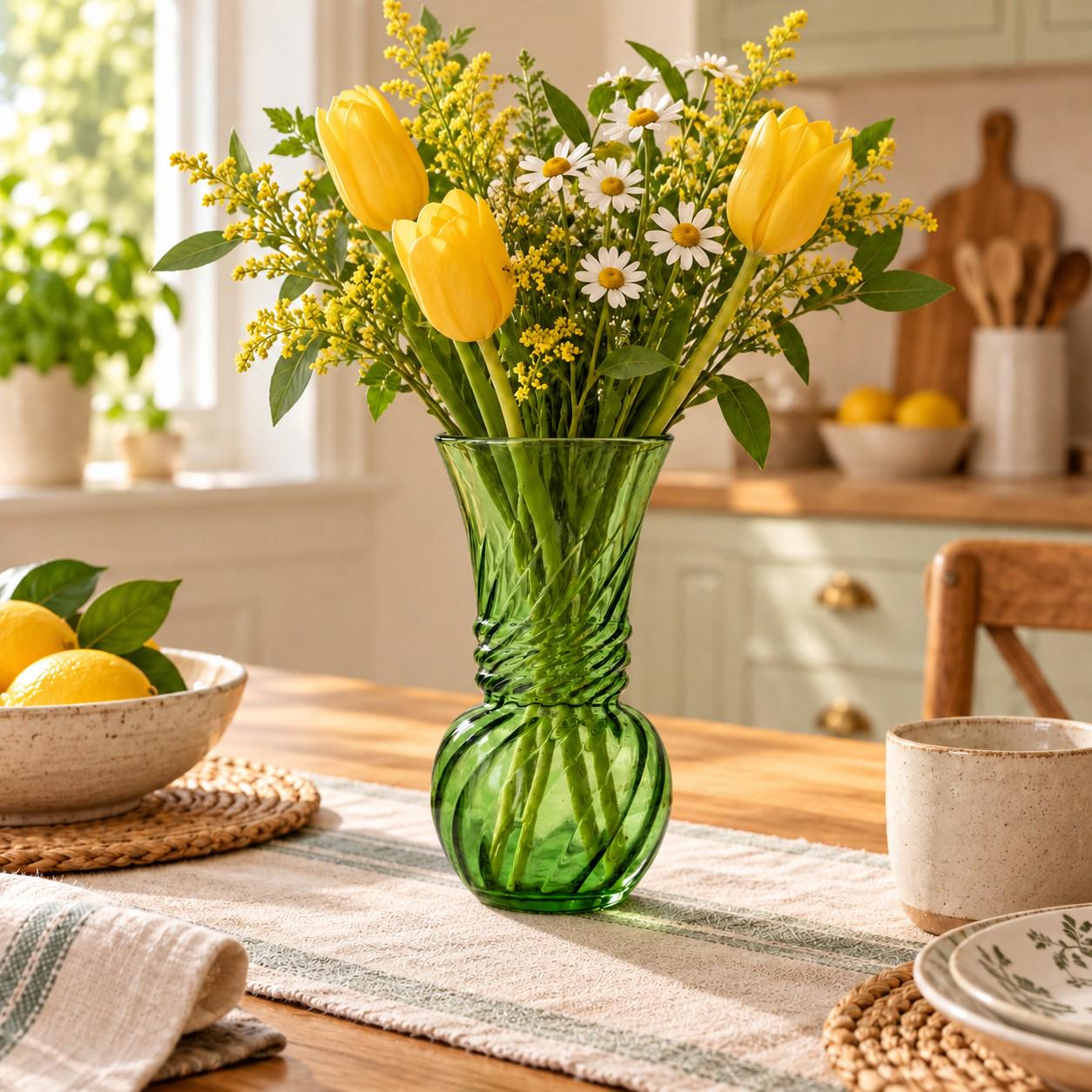 Mid Century Modern Green Vase - Etsy
