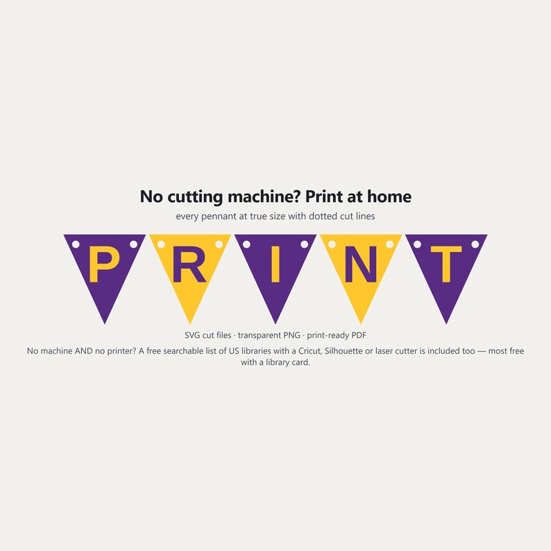 Schulbanner in Lila und Gold (SVG), kommerzielle Nutzung | Cricut Silhouette A-Z 0-9 Bild 6