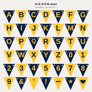 Navy & Gold School Spirit Banner SVG, Commercial Use | Cricut Silhouette A-Z 0-9 image 4