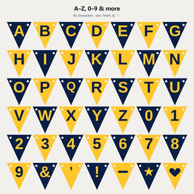 Navy & Gold School Spirit Banner SVG, Commercial Use | Cricut Silhouette A-Z 0-9 image 4