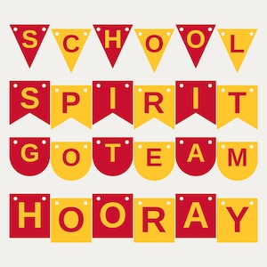 Red & Gold School Spirit Banner SVG, Commercial Use | Cricut Silhouette A-Z 0-9