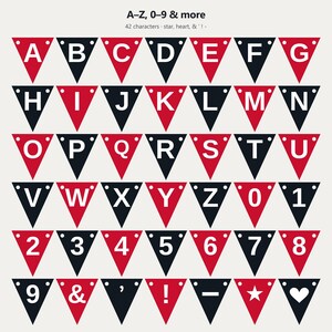 Red & Black School Spirit Banner SVG, Commercial Use | Cricut Silhouette A-Z 0-9 image 4