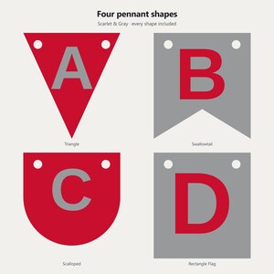Scarlet & Gray School Spirit Banner SVG, Commercial Use | Cricut Silhouette A-Z 0-9 image 2