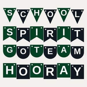 Forest Green & Black School Spirit Banner SVG, Commercial Use | Cricut Silhouette A-Z 0-9