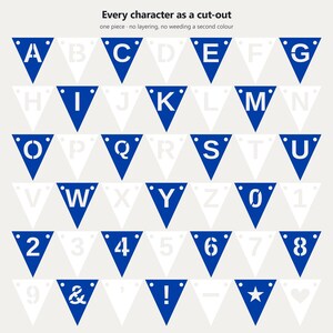 Royal Blue & White School Spirit Banner SVG, Commercial Use | Cricut Silhouette A-Z 0-9 image 5