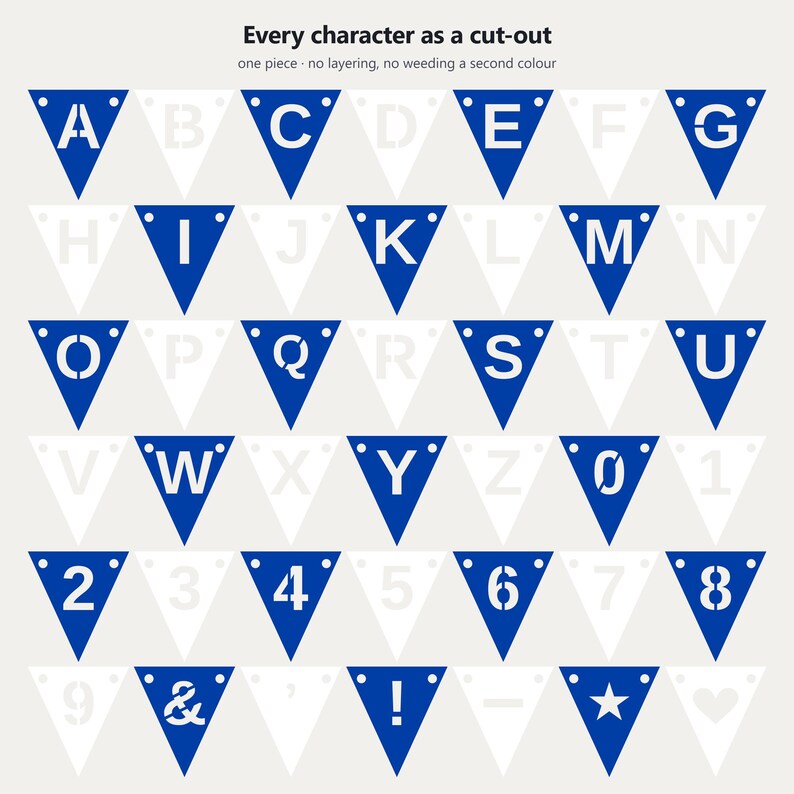 Royal Blue & White School Spirit Banner SVG, Commercial Use | Cricut Silhouette A-Z 0-9 image 5