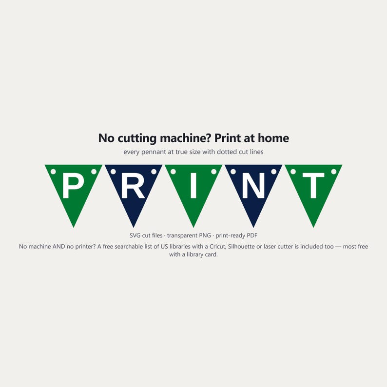 Banner verde y azul marino con el espíritu escolar en formato SVG, uso comercial / Cricut Silhouette A-Z 0-9 imagen 6