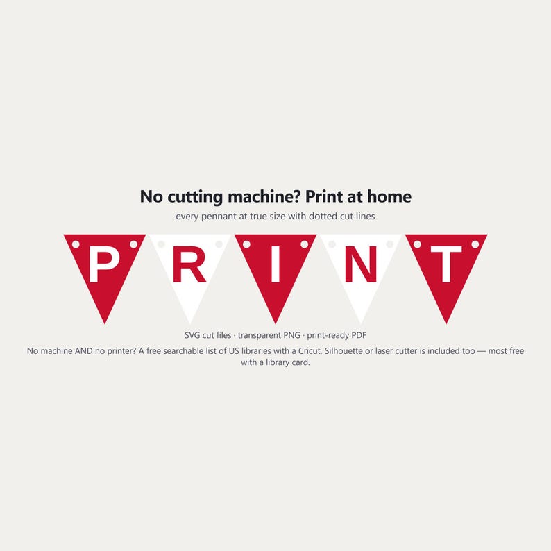Red & White School Spirit Banner SVG, Commercial Use | Cricut Silhouette A-Z 0-9 image 6