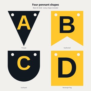 Black & Gold School Spirit Banner SVG, Commercial Use | Cricut Silhouette A-Z 0-9 image 2
