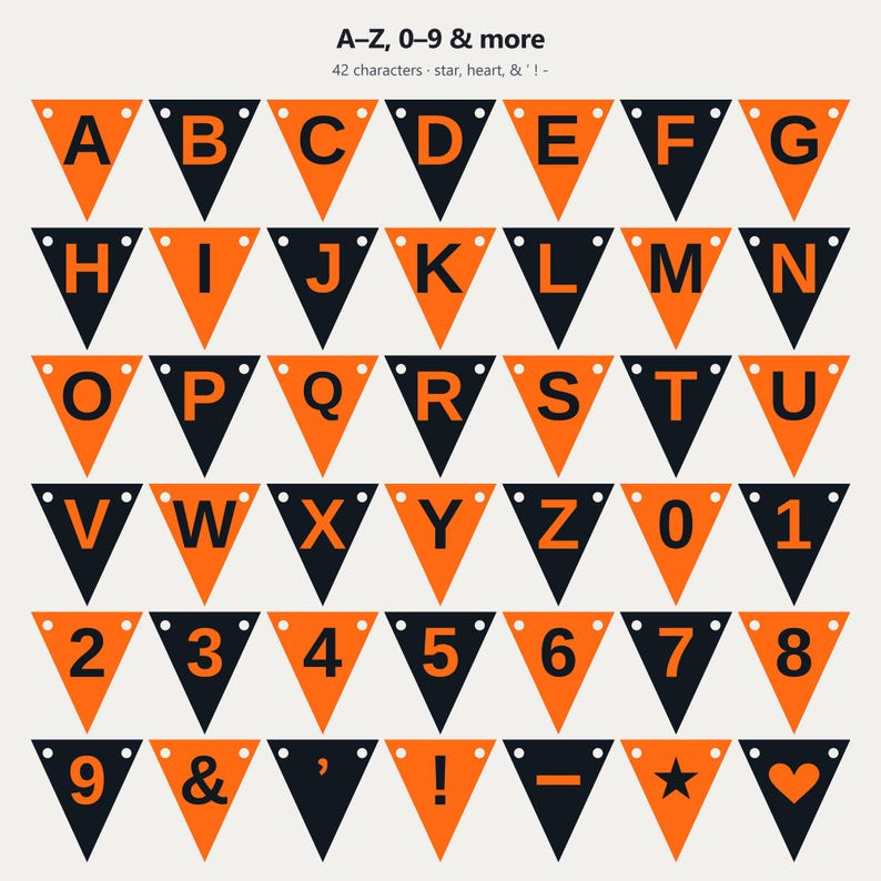 Schulbanner in Orange und Schwarz (SVG), kommerzielle Nutzung | Cricut Silhouette A-Z 0-9 Bild 4
