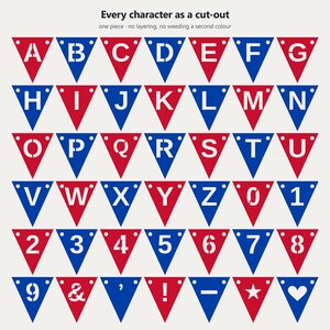 Bannière SVG rouge et bleue pour l'esprit scolaire, usage commercial | Cricut Silhouette A-Z 0-9 image 5