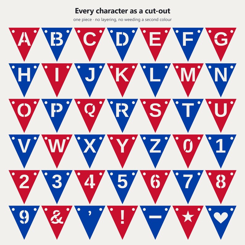 Bannière SVG rouge et bleue pour l'esprit scolaire, usage commercial | Cricut Silhouette A-Z 0-9 image 5