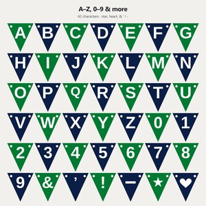 Banner verde y azul marino con el espíritu escolar en formato SVG, uso comercial / Cricut Silhouette A-Z 0-9 imagen 4