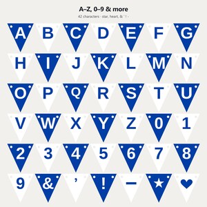 Royal Blue & White School Spirit Banner SVG, Commercial Use | Cricut Silhouette A-Z 0-9 image 4