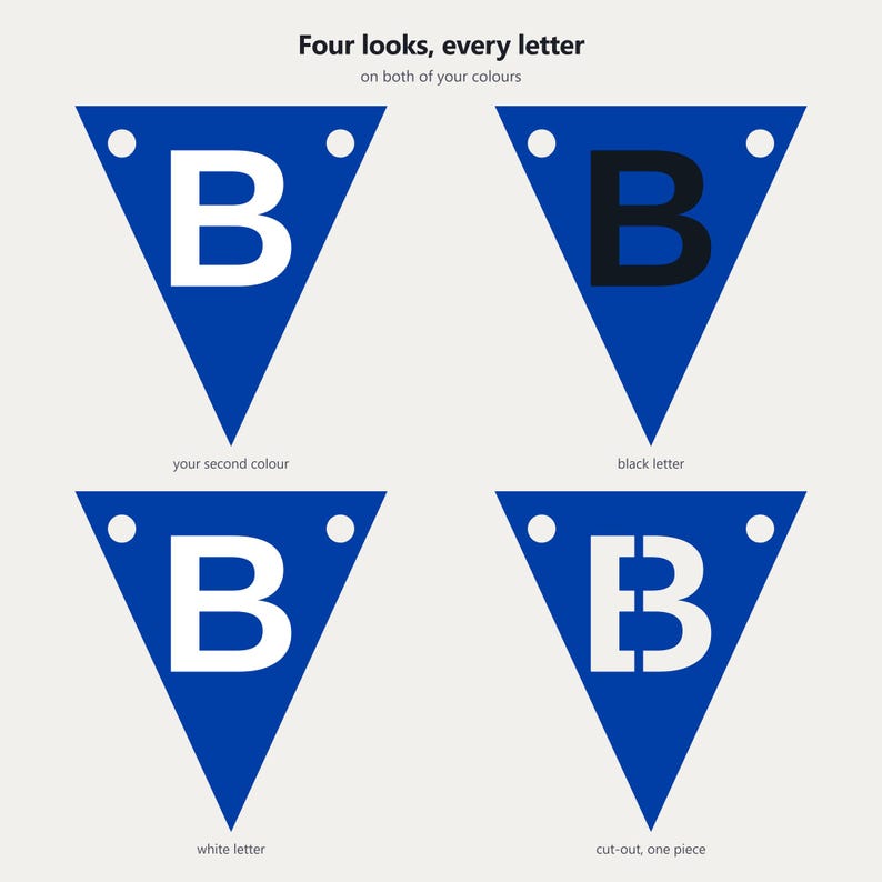 Royal Blue & White School Spirit Banner SVG, Commercial Use | Cricut Silhouette A-Z 0-9 image 3