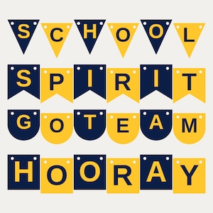 Navy & Gold School Spirit Banner SVG, Commercial Use | Cricut Silhouette A-Z 0-9
