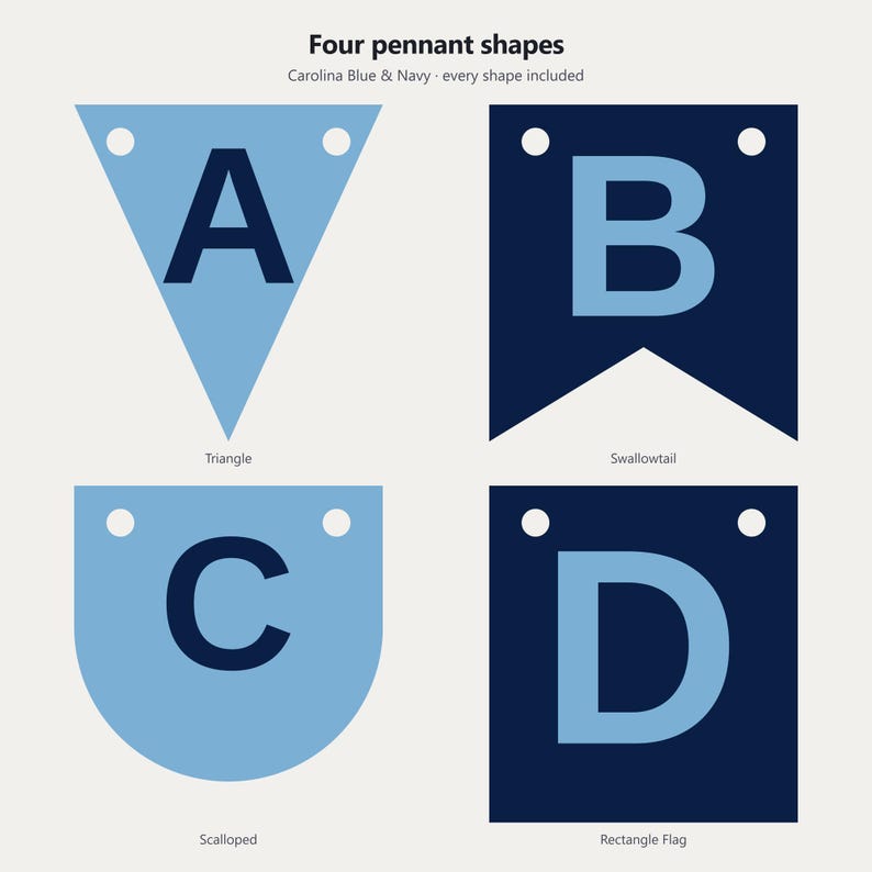 Carolina Blue & Navy School Spirit Banner SVG, Commercial Use | Cricut Silhouette A-Z 0-9 image 2