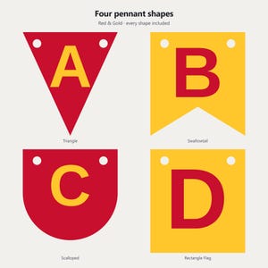 Red & Gold School Spirit Banner SVG, Commercial Use | Cricut Silhouette A-Z 0-9 image 2