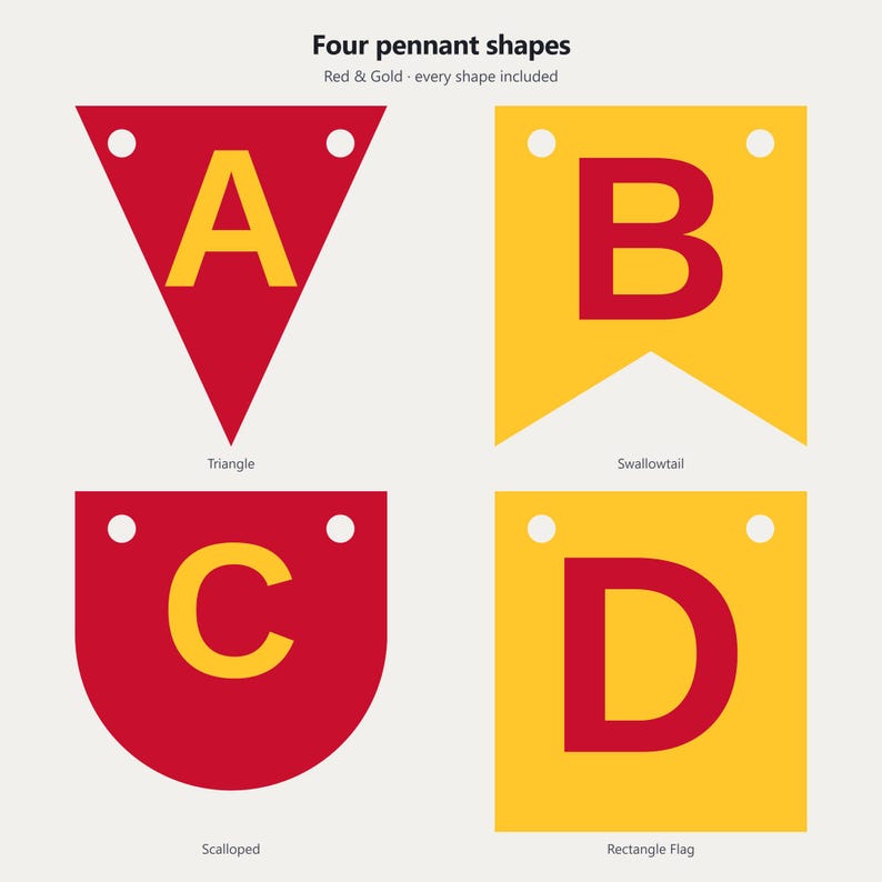 Red & Gold School Spirit Banner SVG, Commercial Use | Cricut Silhouette A-Z 0-9 image 2