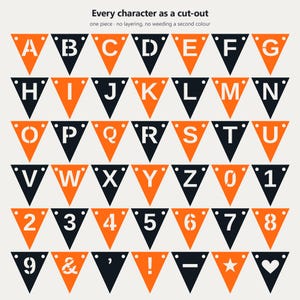 Schulbanner in Orange und Schwarz (SVG), kommerzielle Nutzung | Cricut Silhouette A-Z 0-9 Bild 5