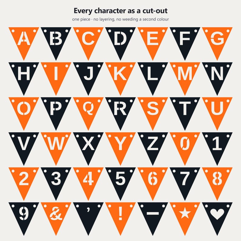 Schulbanner in Orange und Schwarz (SVG), kommerzielle Nutzung | Cricut Silhouette A-Z 0-9 Bild 5