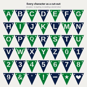 Banner verde y azul marino con el espíritu escolar en formato SVG, uso comercial / Cricut Silhouette A-Z 0-9 imagen 5
