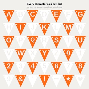 Orange & White School Spirit Banner SVG, Commercial Use | Cricut Silhouette A-Z 0-9 image 5