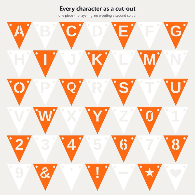 Orange & White School Spirit Banner SVG, Commercial Use | Cricut Silhouette A-Z 0-9 image 5