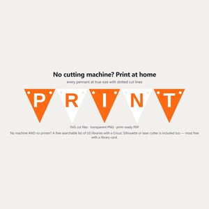 Orange & White School Spirit Banner SVG, Commercial Use | Cricut Silhouette A-Z 0-9 image 6