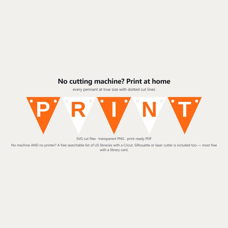 Orange & White School Spirit Banner SVG, Commercial Use | Cricut Silhouette A-Z 0-9 image 6
