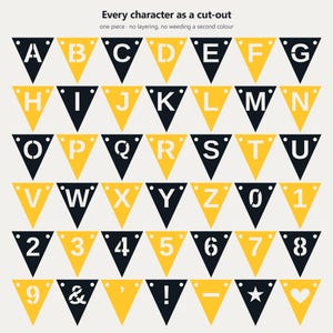 Black & Gold School Spirit Banner SVG, Commercial Use | Cricut Silhouette A-Z 0-9 image 5