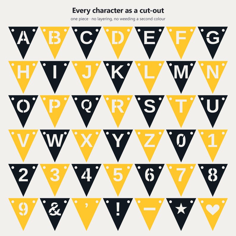 Black & Gold School Spirit Banner SVG, Commercial Use | Cricut Silhouette A-Z 0-9 image 5
